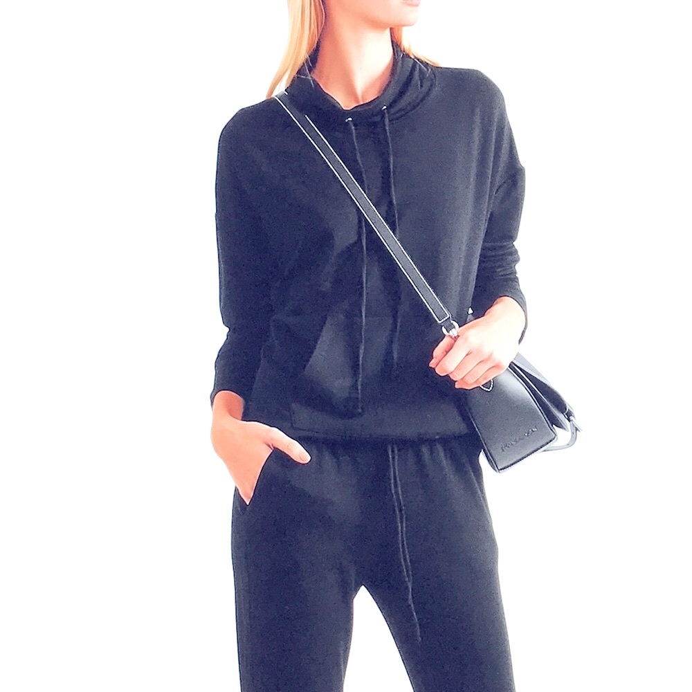 CALE navy cowl neck sweatshirt XS